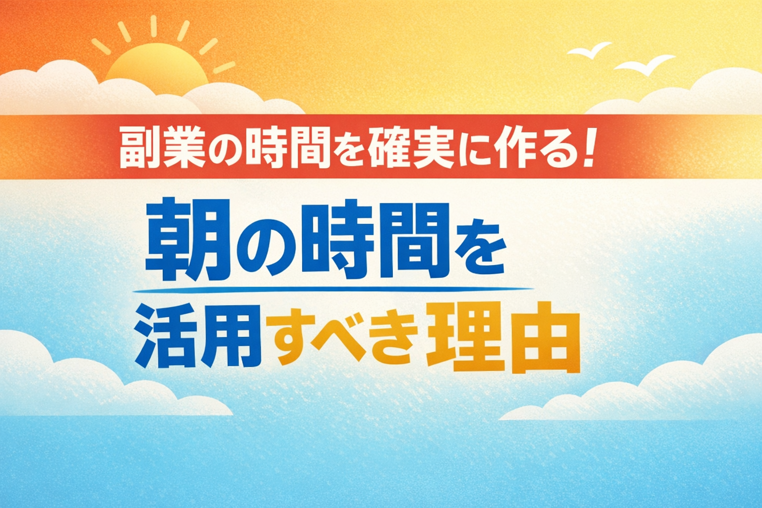 副業の時間を確実に作る!朝の時間を活用すべき理由