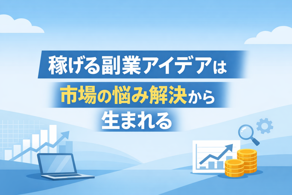 稼げる副業アイデアは市場の悩み解決から生まれる