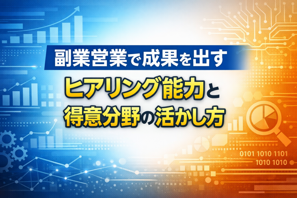 副業営業で成果を出すヒアリング能力と得意分野の活かし方
