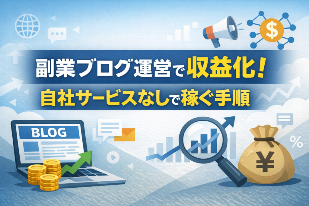 副業ブログ運営で収益化！自社サービスなしで稼ぐ手順