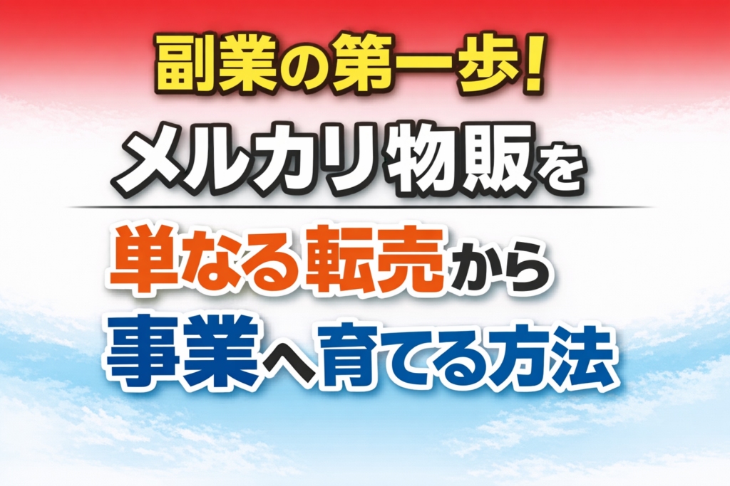 副業の第一歩！メルカリ物販を単なる転売から事業へ育てる方法